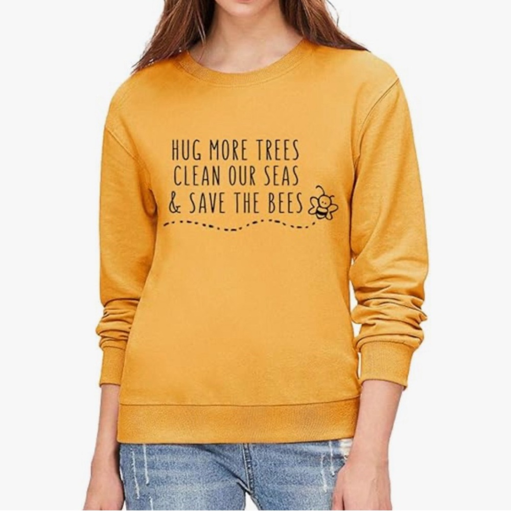 Hug More Trees, Clean Our Seas & Save The Bees Crewneck Sweatshirt Sweater